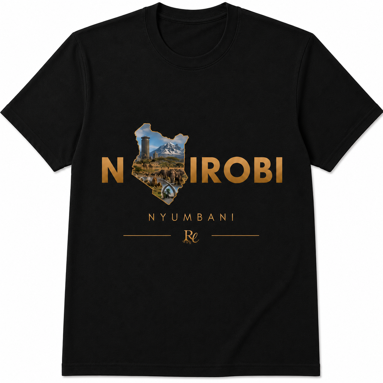 Nairobi Map Design T-shirts