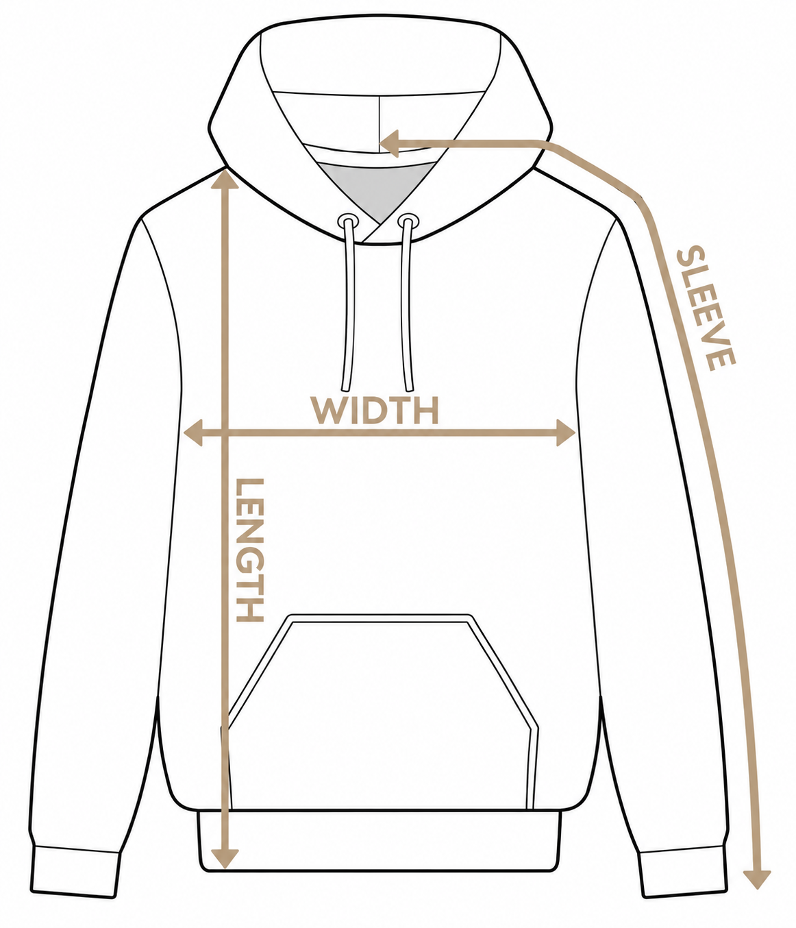 T-shirt size guide illustration